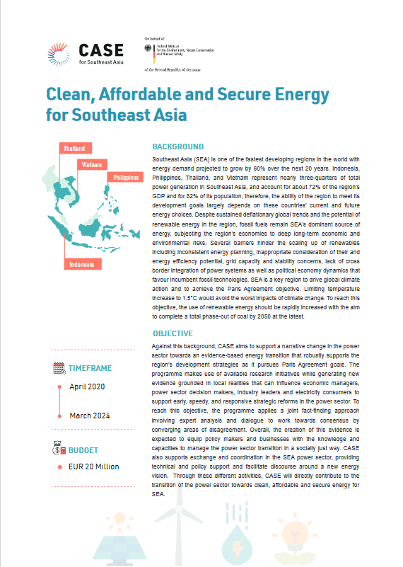 Clean, Affordable, and Secure Energy for Southeast Asia (CASE)